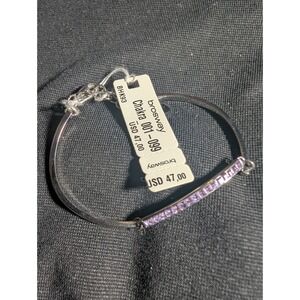 Brosway Chakra Silver Tone Crystal Bangle Bracelet Womens Lavender MSRP‎ $47